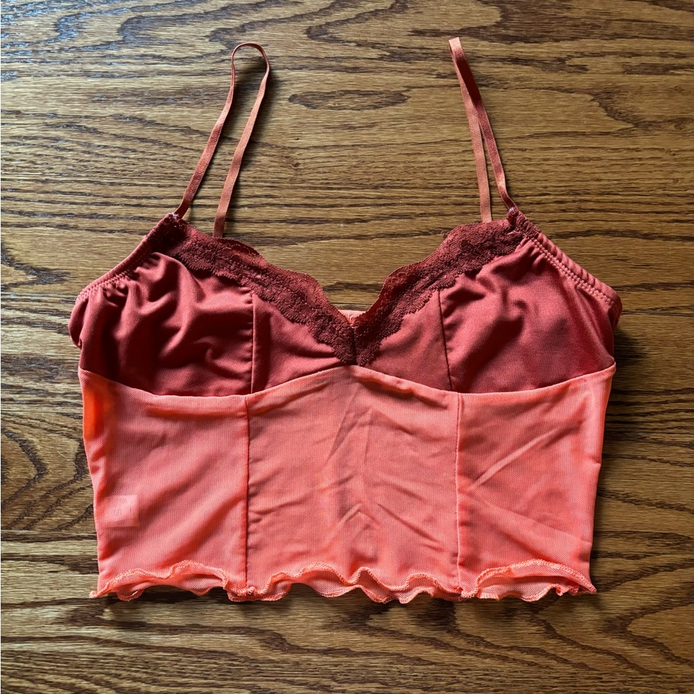 Stretchy bustier mesh cami. No brand name.